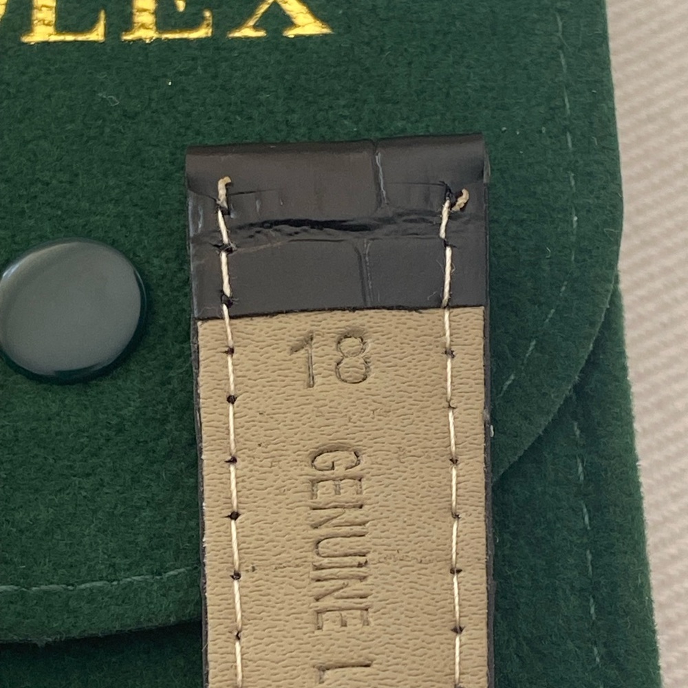 Rolex Black Leather 18mm Strap with Gold Buckle - Picture 4 of 6